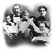 Dutch Mountain Ranch Founders - Aaron and Etta Moss are shown with their children (left to right) Luke, Mark, and Myrtle.
